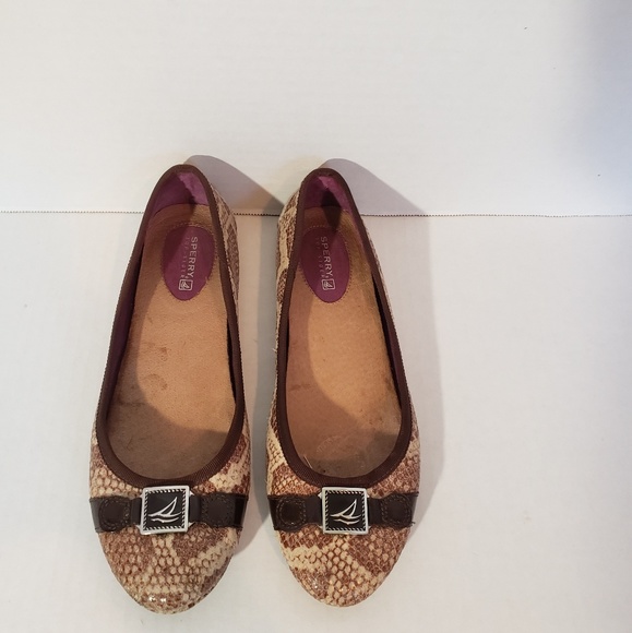 Women's Sperry Snake Skin Print Flats - Picture 2 of 5